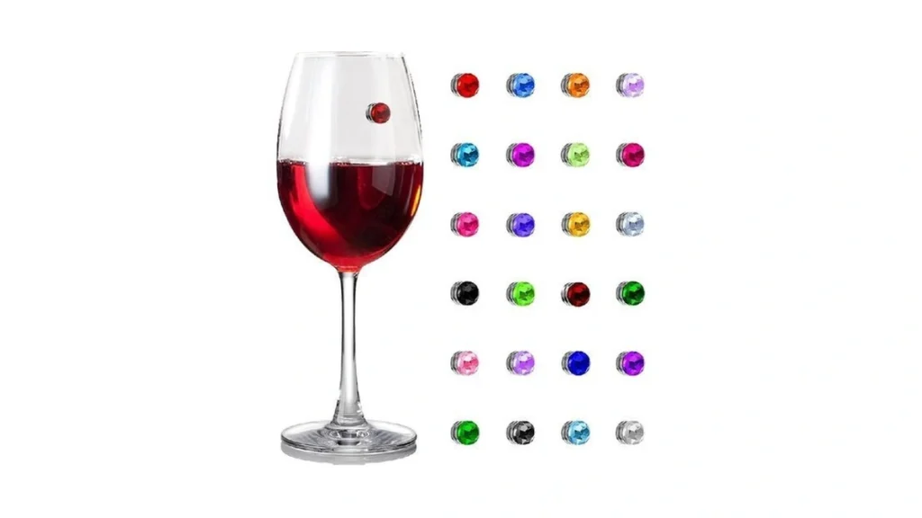 Wine Glass Charms 24 Pieces Crystal Magnetic Glass... - Coupon