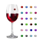Wine Glass Charms 24 Pieces Crystal Magnetic Glass... - Coupon