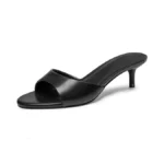 Athlefit Black Kitten Heels For Women Open Round... - Coupon