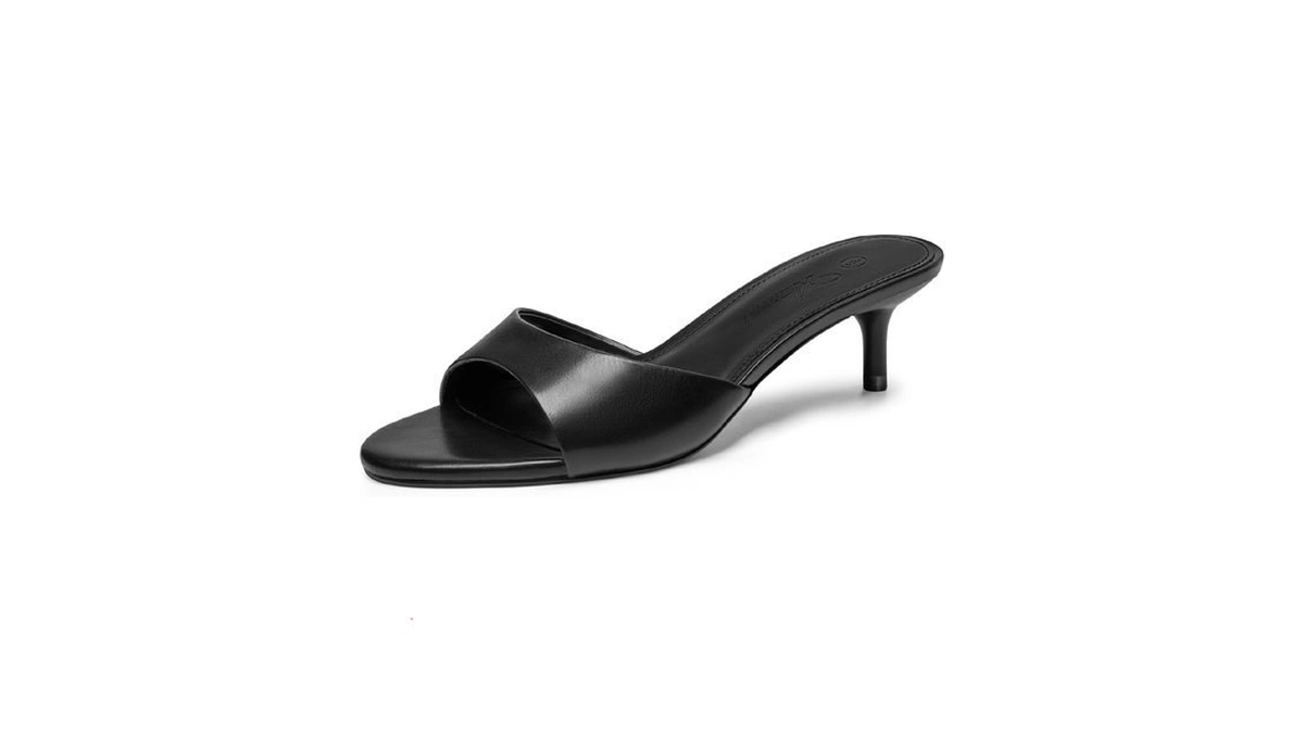 Athlefit Black Kitten Heels For Women Open Round... - Coupon