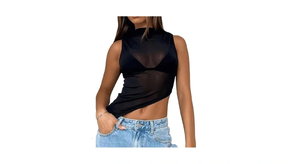 Matunana Womens Sheer Mesh Tank Tops Going Out Mock... - Coupon