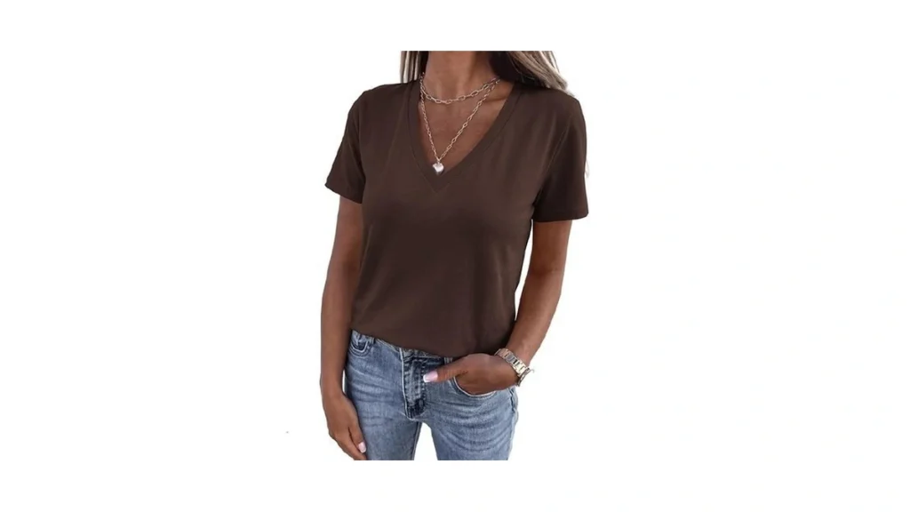 Kirundo V Neck T Shirts For Women Summer Tops... - Coupon