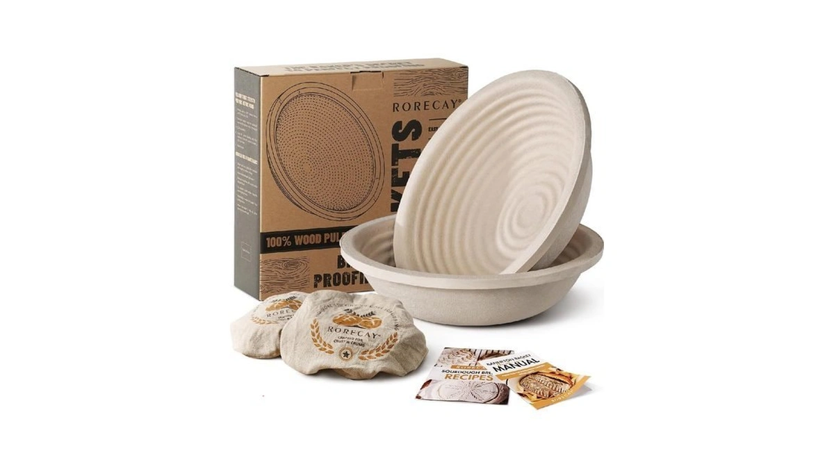 Wood Pulp Banneton Bread Proofing Baskets Set Of 2... - Coupon