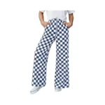 Btfbm Womens Checkered Palazzo Pants Wide Leg High... - Coupon
