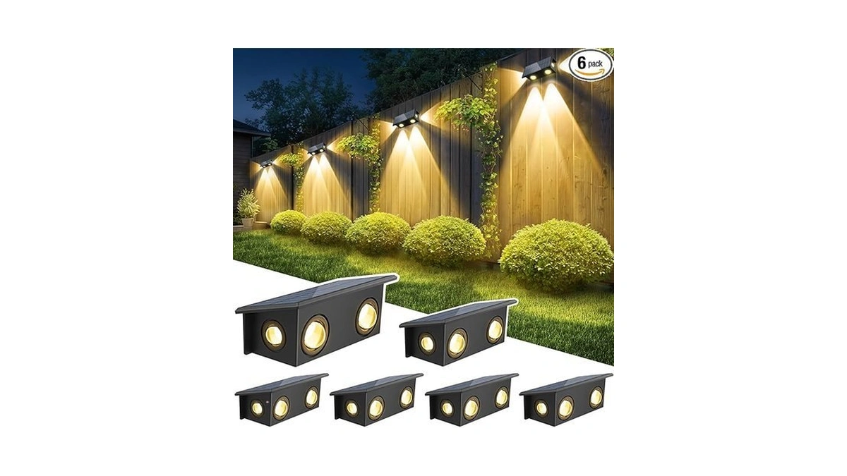 T-sun Solar Fence Lights 6 Pack Fence Lights Solar... - Coupon