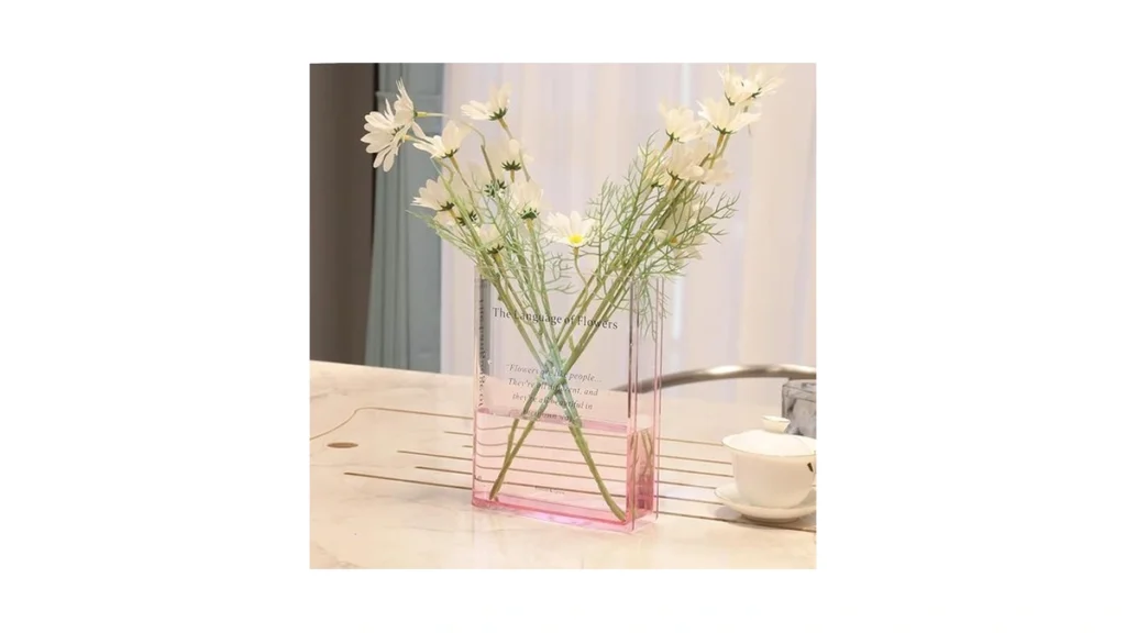 Alpharan Book Vase For Flowers Home Decor Acrylic... - Coupon