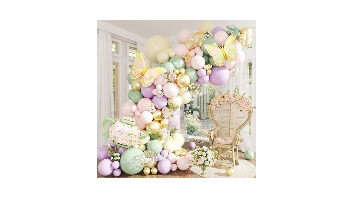 Tea Party Decorations Pastel Purple Pink Sage Green... - Coupon