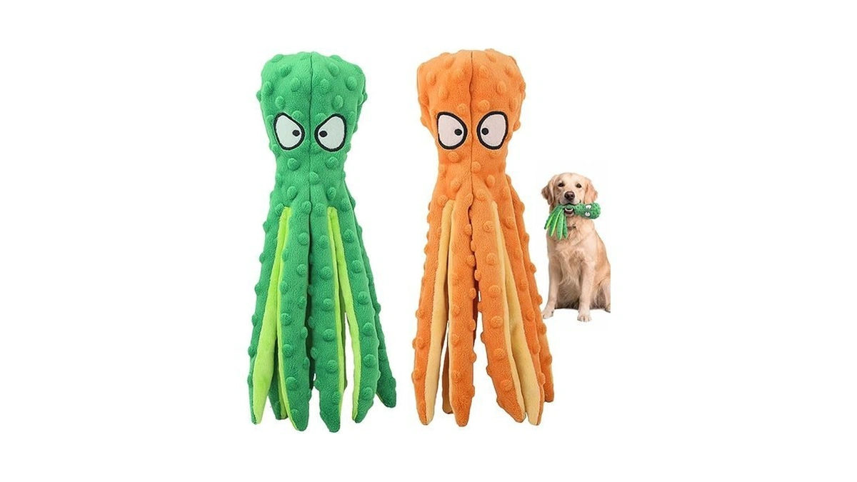 Hgb Squeaky Dog Toys - Octopus No Stuffing Crinkle... - Coupon