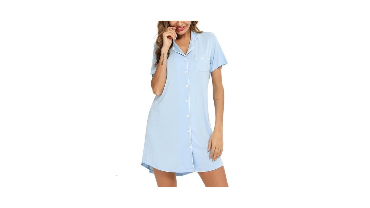 Pjmlifecoco Womens Pajama Dress Short Sleeve... - Coupon