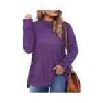 Amrto Women Fall Sweater Plus Size Purple Tunic... - Coupon
