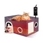 Indoor Heated Cat House Adjustable Temperature Cat... - Coupon