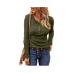 Btfbm Women Long Sleeve Shirts Spring Solid Button... - Coupon