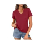 Women S V Neck Cotton T-shirts Breathable Short... - Coupon