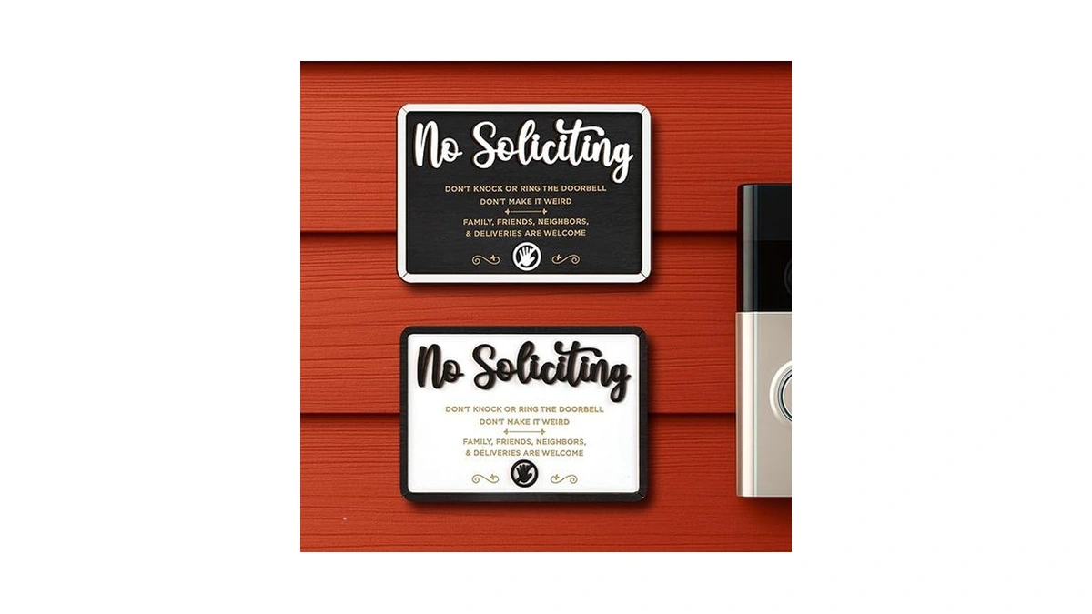 Woodamore Funny No Soliciting Sign For House Door -... - Coupon