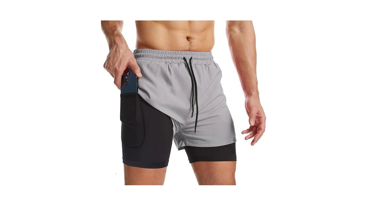 Surenow Mens 2 In 1 Running Shorts Quick Dry... - Coupon