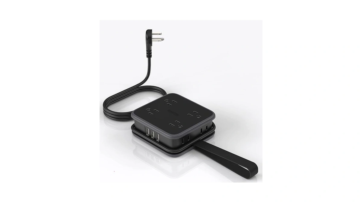 Ntonpower Flat Plug Power Strip 5 Ft Extension Cord... - Coupon
