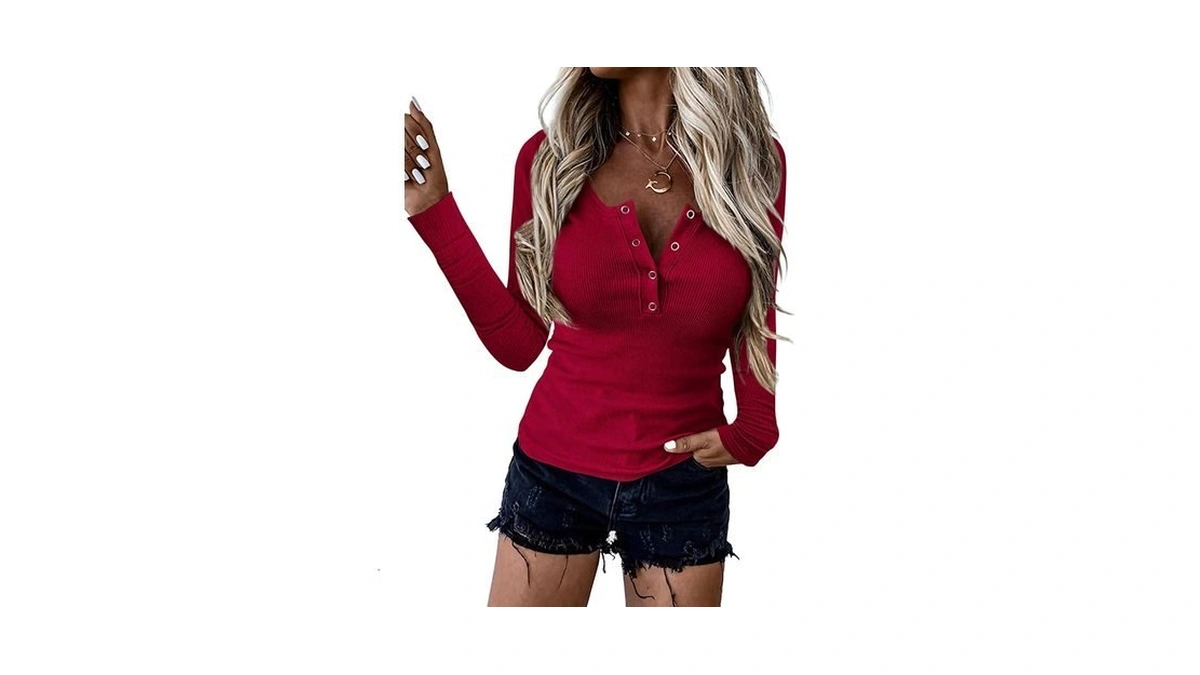 Btfbm Women Long Sleeve Shirts Fall Tops V Neck... - Coupon