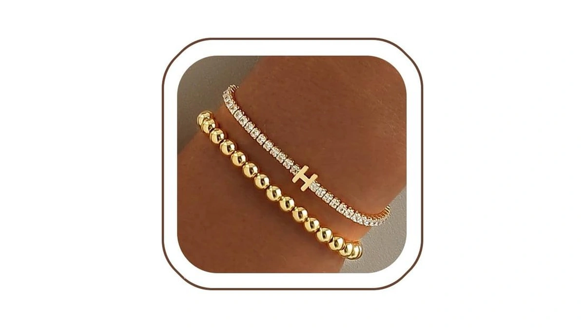 14k Gold Plated Bracelets For Women Dainty Tennis... - Coupon
