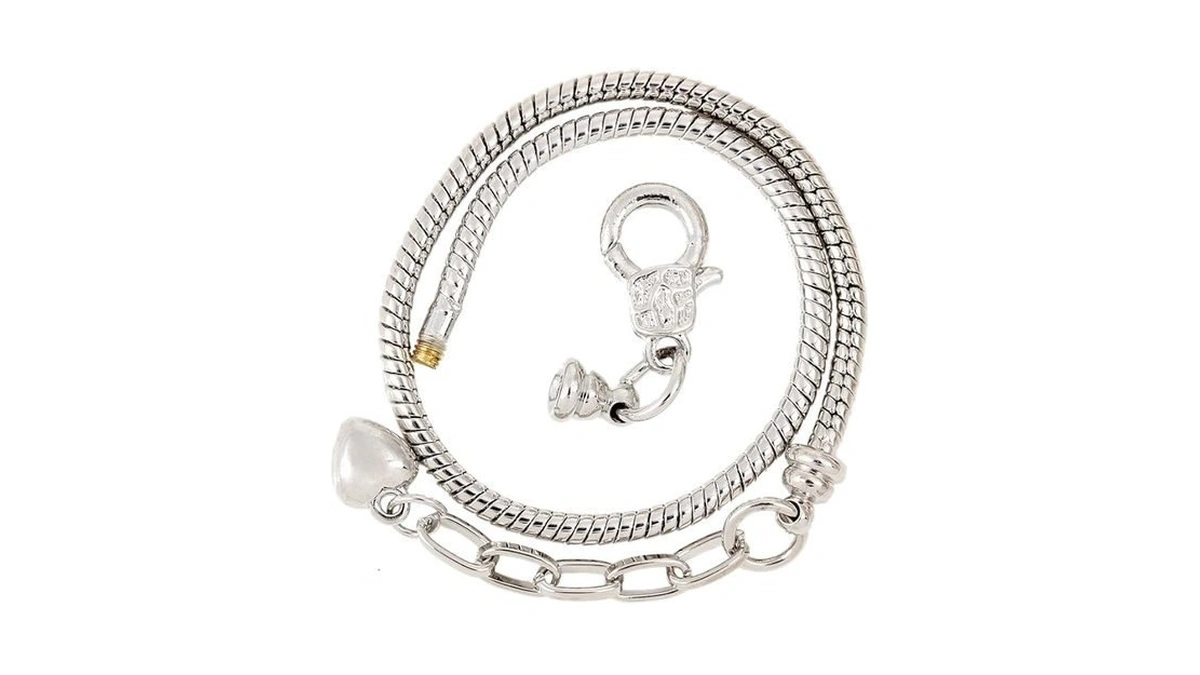 Rubyca 5pcs Silver Color Heart Lobster European... - Coupon