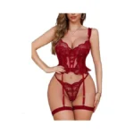 Aranmei Womens Lingerie Lace Lingerie Set With... - Coupon