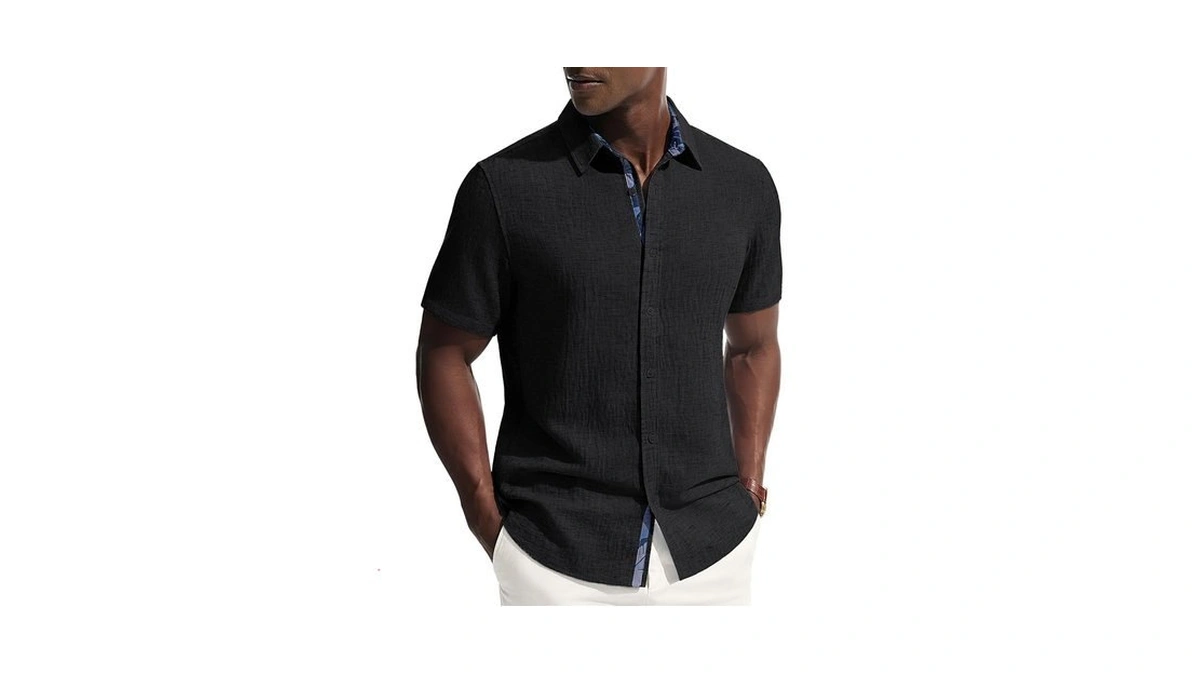 Pj Paul Jones Men S Short Sleeve Button Down Shirt... - Coupon