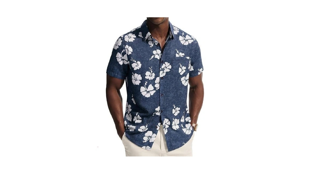 Pj Paul Jones Mens Hawaiian Shirts Short Sleeve... - Coupon