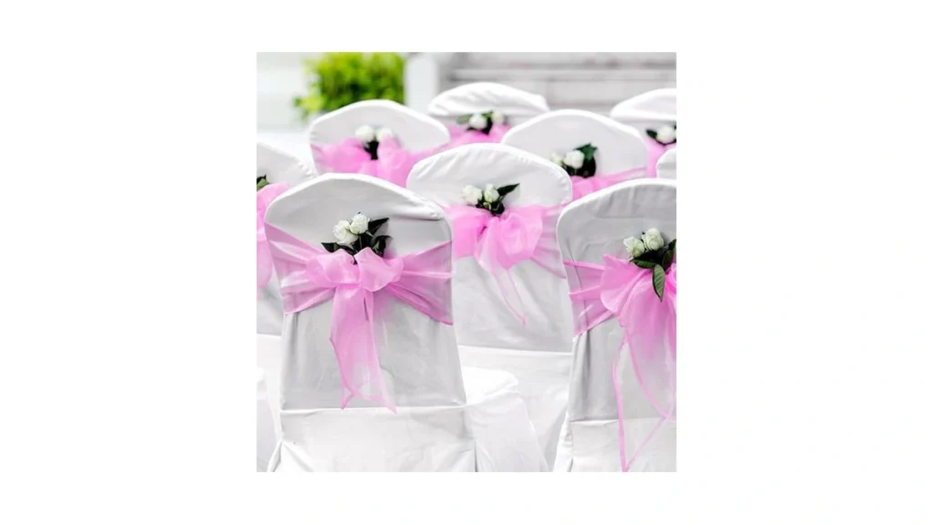25 Pcs Organza Chair Sashes For Wedding Banquet... - Coupon