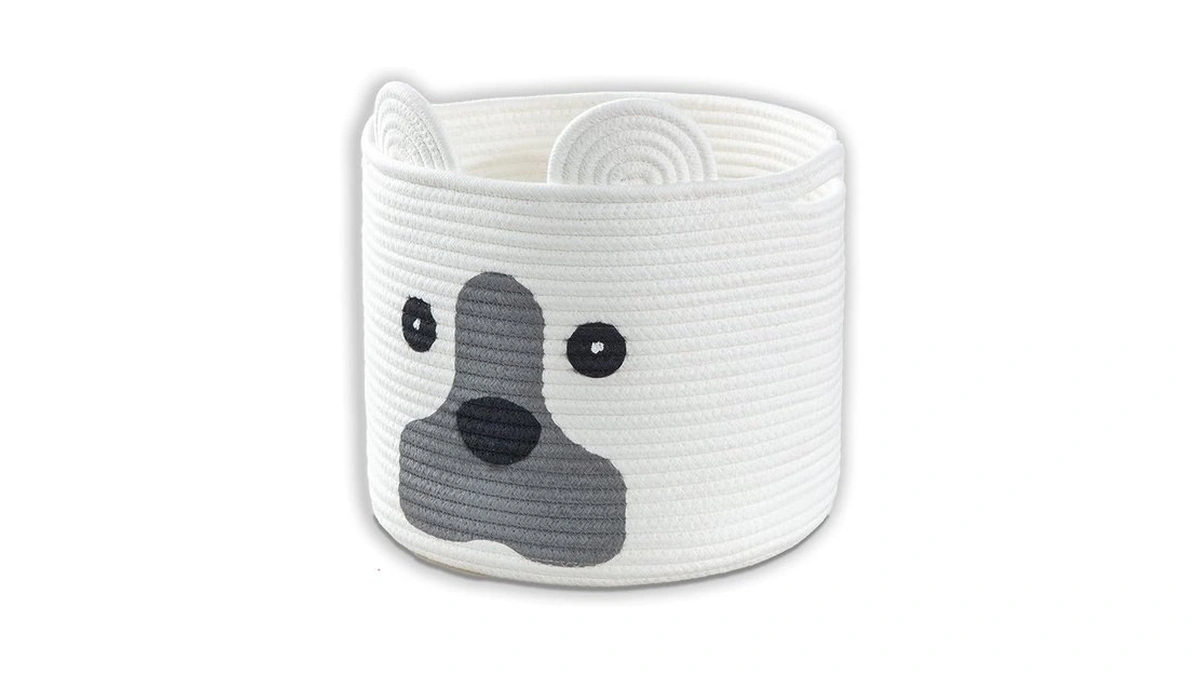 Medium Dog Woven Baskets With Handle Dog Toy Hamper... - Coupon