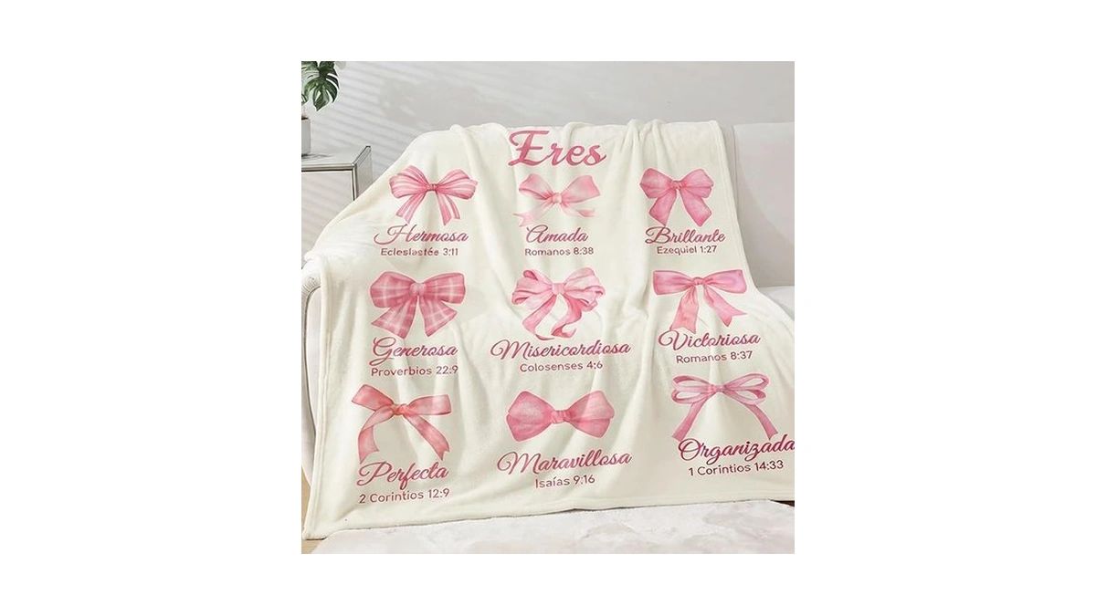 Niopos Christian Gifts Pink Bow Blanket Spanish... - Coupon