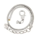 Rubyca 5pcs Silver Color Heart Lobster European... - Coupon