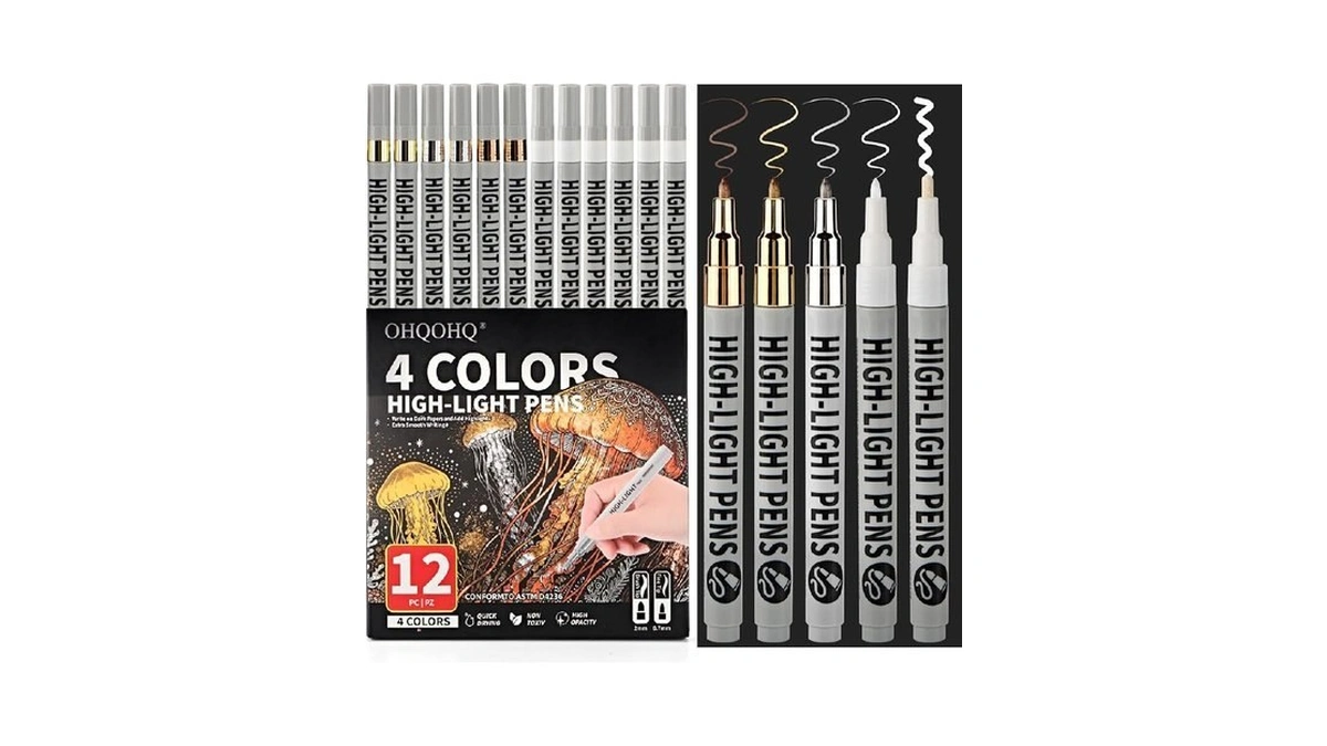 Ohqohq Highlight Pens 12 Pack White Ink Pens Set... - Coupon
