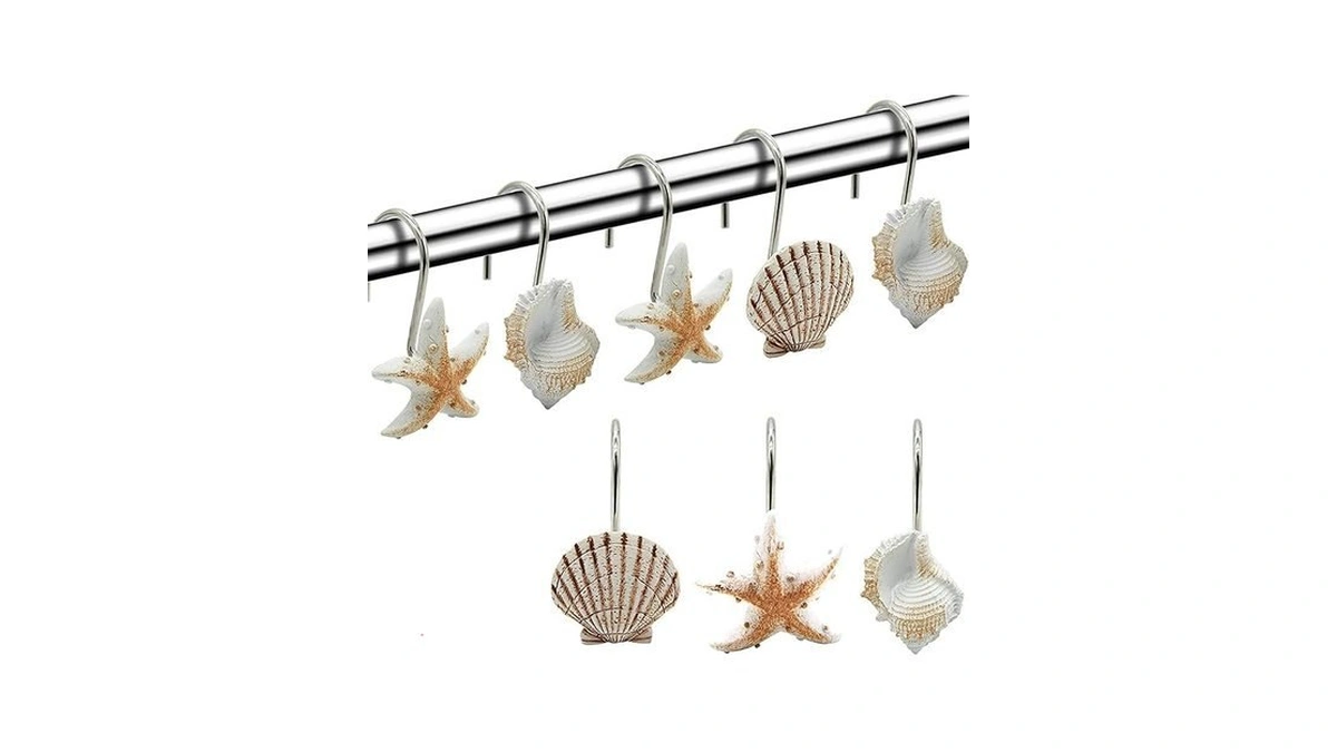 Seashell Shower Curtain Hooks 12pcs Anti Rust... - Coupon