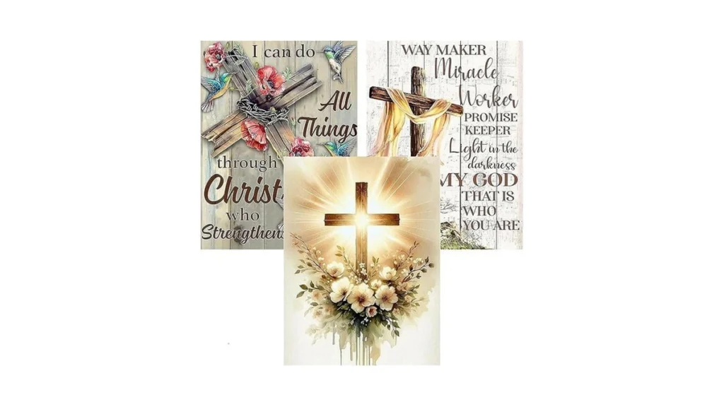 Mrpwnle 3 Pack Religious Cross Diamond Art Kits For... - Coupon