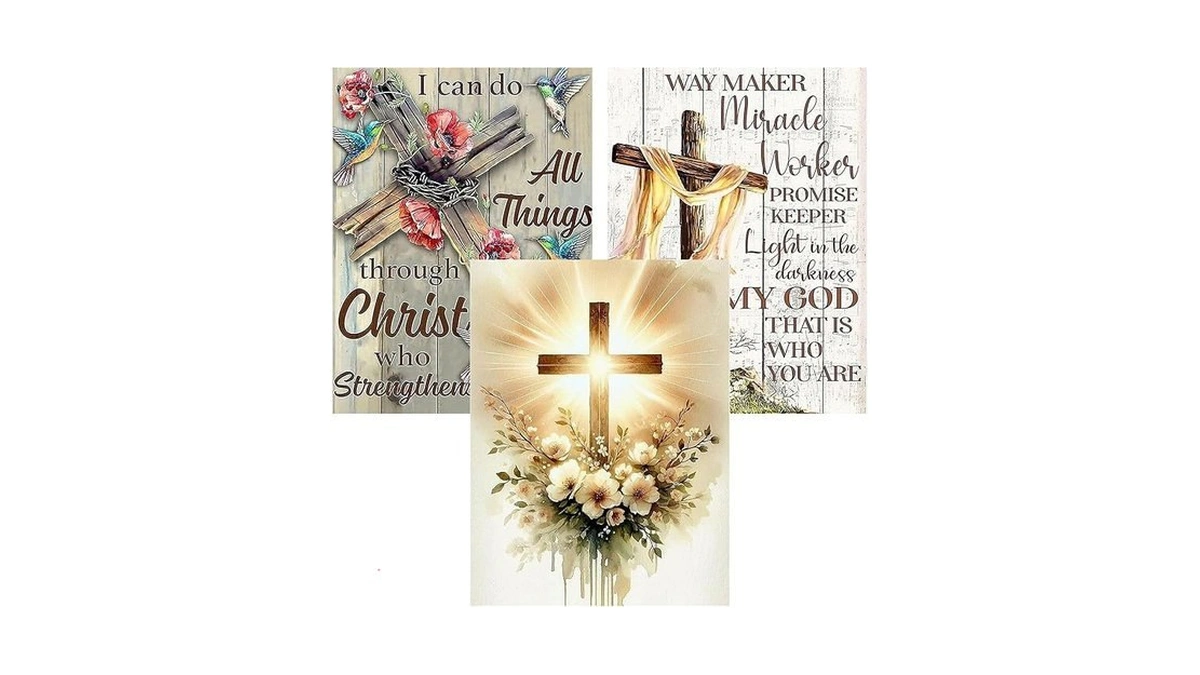 Mrpwnle 3 Pack Religious Cross Diamond Art Kits For... - Coupon