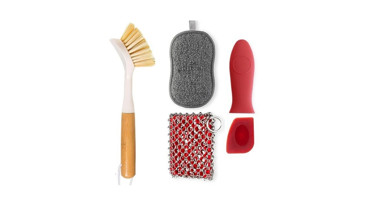 Tezz 5 Pieces Cast Iron Cleaner Kit Include... - Coupon