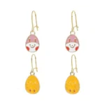 2 Pairs Colorful Enamel Easter Egg Dangle Earrings... - Coupon