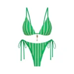 Zaful Green Crochet Beads Bikini Sets For Women... - Coupon
