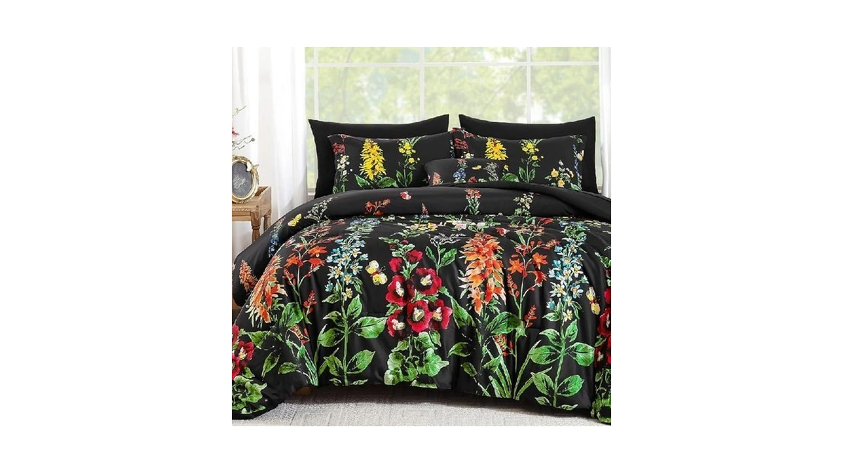 Wongs Bedding Black Comforter Set Queen Size 8... - Coupon