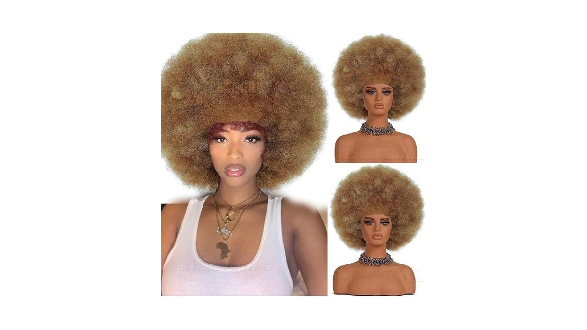 Missspecial Afro Wig 70s Curly Wigs For Black Women... - Coupon