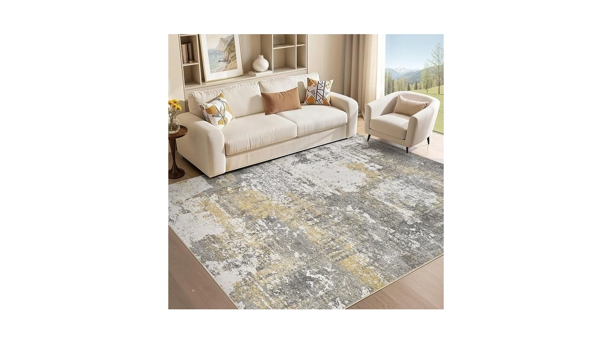 Micgeek Area Rug Living Room - 5x8 Abstract... - Coupon