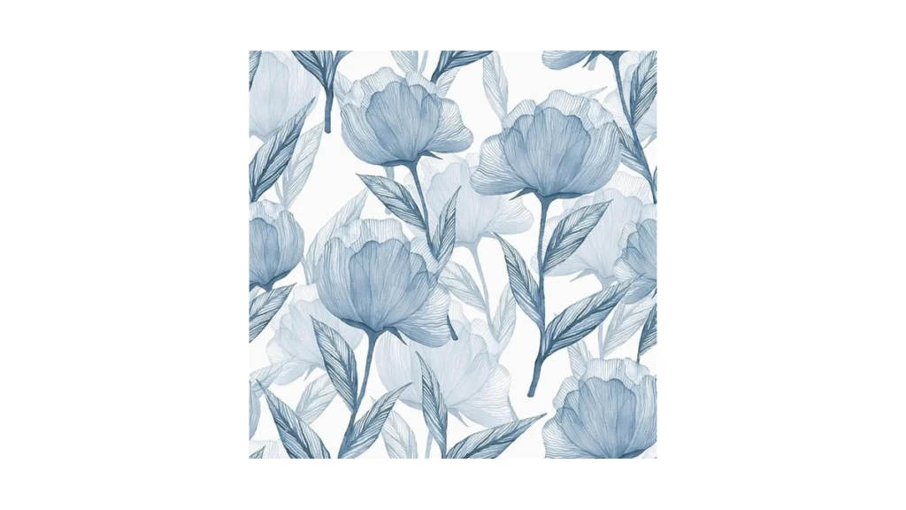 Heroad Peel And Stick Wallpaper Blue Floral Contact... - Coupon