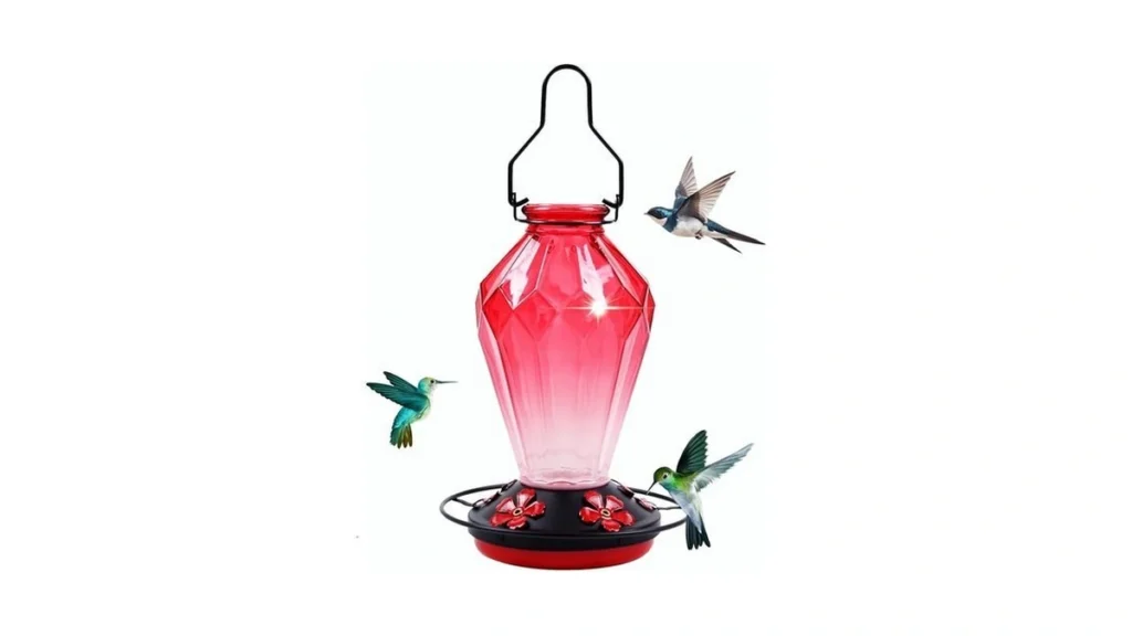 Glass Hummingbird Feeder For Outdoors Hanging 25oz... - Coupon
