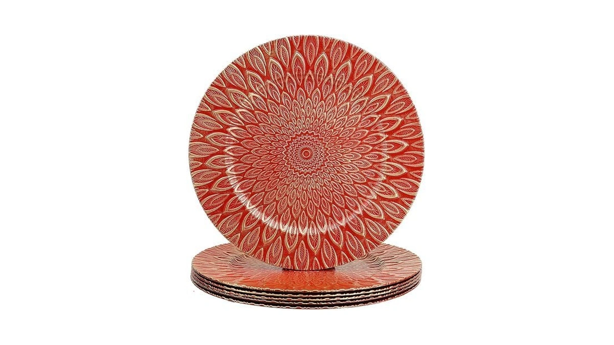 Sforguva Red Charger Plates 13 Inch Set Of 6... - Coupon