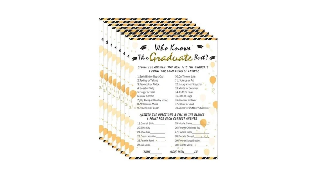 Facraft 36pcs Who Knows Graduate Best Game Cards... - Coupon