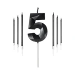 Black Birthday Candles Number 5 Candle With 6pcs... - Coupon