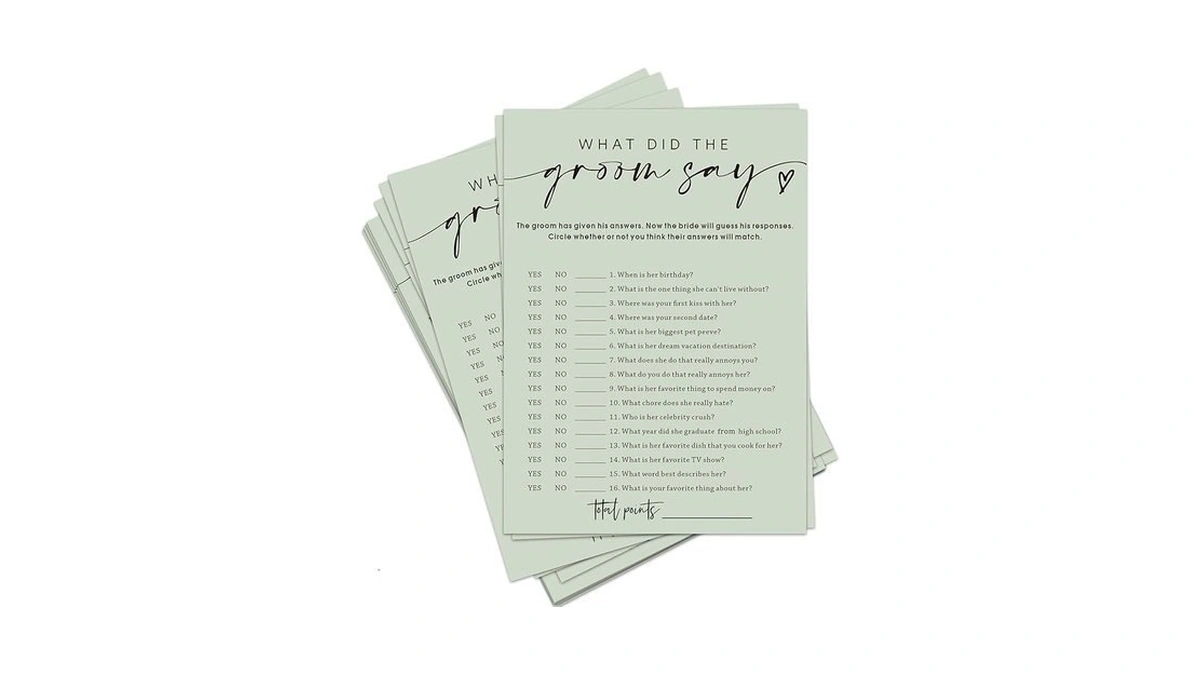 Bridal Shower Games What Did The Groom Say 25pcs... - Coupon