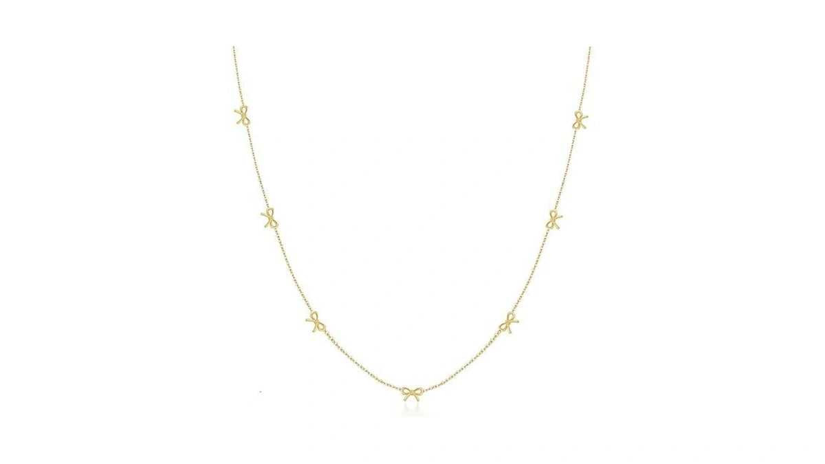 Bolagtier Dainty 7-bow Necklace 14k Gold Plated... - Coupon