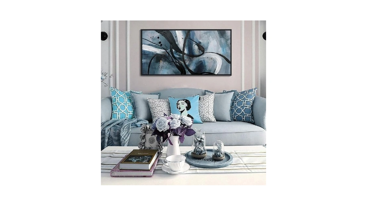 Ydysune Abstract Wall Art - Black Canvas Wall Decor... - Coupon