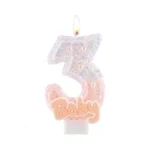 Hongplus Pink Baby Number 3 Birthday Candle 2 8in... - Coupon