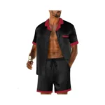 Prinstory Mens Pajamas Set Satin Silk Pajama For... - Coupon